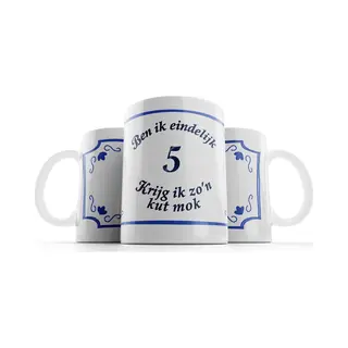 Grappige Mok - 5 Jaar Verjaardag - Verjaardag - Grappige Cadeaus - Cadeau - Mok Met Tekst - 330 Ml - Fotofabriek