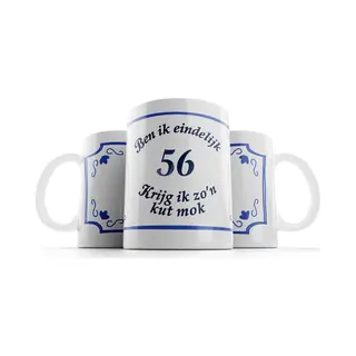 Grappige Mok - 56 Jaar Verjaardag - Verjaardag - Grappige Cadeaus - Cadeau - Mok Met Tekst - 330 Ml - Fotofabriek