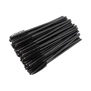Wegwerp Wimper En Wenkbrauw Borsteltjes - Mascara Borsteltjes - 50 Stuks - Diep Zwart