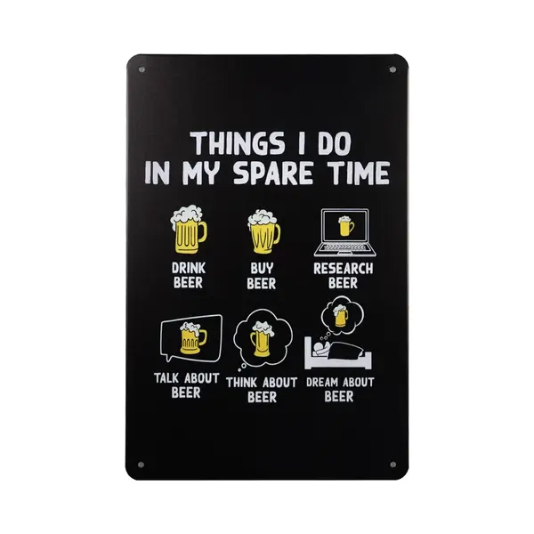 Cave & Garden Metalen Bordjes Mancave – Things I Do – Wandbord – Metalen Borden – Mancave Decoratie – Reclame Bord – Beer – Bier – Tekstbord – thumbnail