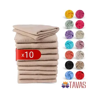 Tavas Harmonie Gastendoekjes 30x50 Cm Beige Set Van 10 100% Katoen Gastenhanddoek Rechthoek Handdoek Keuken Hotelkwaliteit Gastendoek