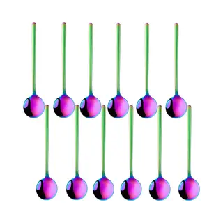 House Of Husk® Theelepels Set - Theelepeltjes - Koffielepels - Koffielepeltjes - Rvs - 13cm - 12 Stuks - Rainbow