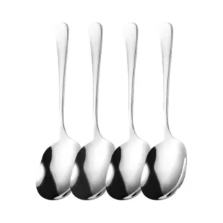 House Of Husk Opscheplepel Set - Zilver - Serveerlepel - Groetelepel - Aardappellepel - 21cm - 304 Rvs - 4 Stuks
