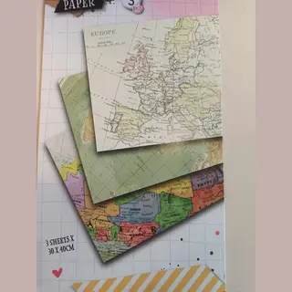 Set Texture Decopatch Papier - Set Van 3 - Decoupage Papier - WereldKaarten