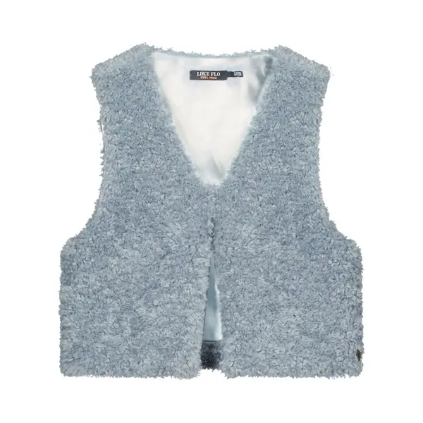 Like Flo - Diam Flo Girls Faux Fur Gilet Ice Blue - Ice Blue - Maat 104 thumbnail