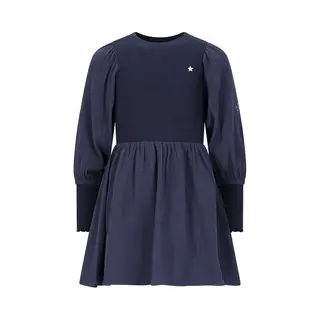 Like Flo Winter Jurk Meisjes - Navy Blauw - Maya - Geweven - Ballonmouwen - Rib