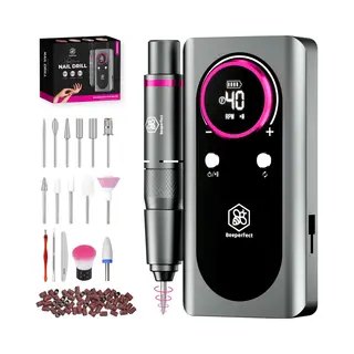 Beeperfect® Elektrische Nagelvijl Pocket Edition - Nagelfrees - Manicure En Pedicure Set - Draadloos En Oplaadbaar - 11 Bitjes 60 Schuurrolletjes - 6
