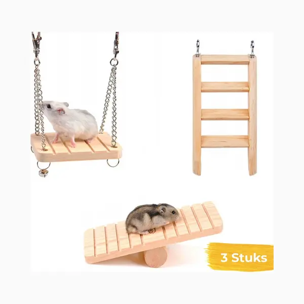 Shagam Knaagdieren Speelgoed Pakket - 3 Stuks - Knaagdieren Speeltjes Set - Hamster Speelgoed - Cavia Speelgoed thumbnail