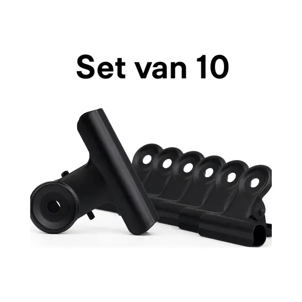 Vershoudclips Rvs – 4 Cm – Zwarte Zaksluiters – Sterke Mini Clips Voor Kruiden-, Snack- En Koffiezakken – Herbruikbare Clip Set thumbnail