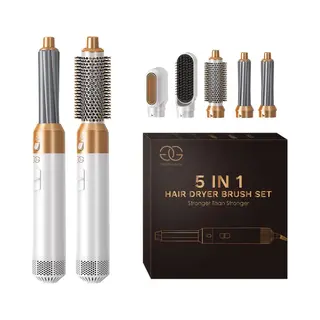 Golden Goods® Airstyler - Multistyler - Föhnborstel Wit- Krultang 5 In 1 - Krulborstel Tot 110ºC - Hairwrap Föhn Met 5 Opzetstukken - 1000W