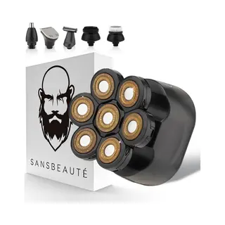 Sansbeauté® SkullSharp Classic - 6-in-1 Scheerapparaat - Draadloos - Waterproof - Matt Zwart