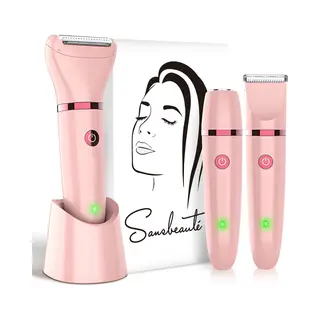 Sansbeauté® 3-in-1 Damenrasierer - Für Gesicht, Achseln & Beine - Elektrisch - Usb Aufladbar - Pink