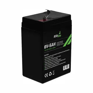 EcoLine - Agm 6V 5AH - 5000mAh Vrla Batterij - 70 X 48 X 100 - Deep Cycle Accu.