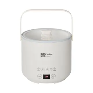 KitchenLove Reiskocher - 0.4L - Multikocher - Reiskocher - Langsamkocher - 1 Bis 2 Personen - Klein - Cremeweiß