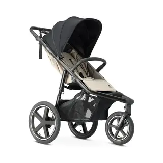 Deryan Bolt Jogger Kombikinderwagen Für Jedes Gelände - Zusammenklappbarer Und Tragbarer Buggy - Joggen Von 6 Monaten Bis 22 Kg - Cream