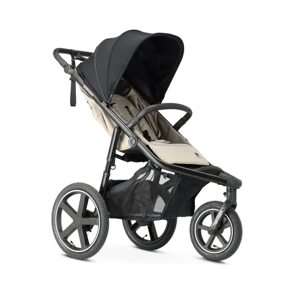 Deryan Bolt Jogger Kombikinderwagen Für Jedes Gelände - Zusammenklappbarer Und Tragbarer Buggy - Joggen Von 6 Monaten Bis 22 Kg - Cream thumbnail