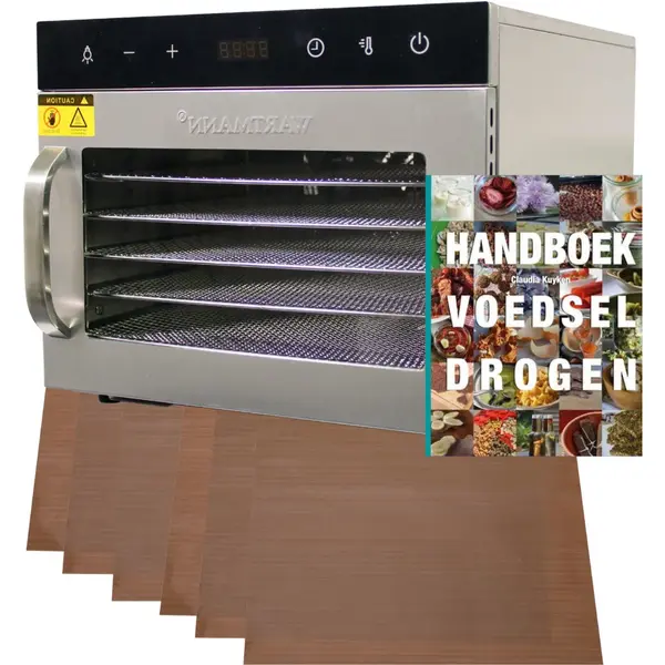 Wartmann Voedseldroger Voordeelset - Professionele Dehydrator - 6 Laags Droogoven - Handboek Voedsel Drogen - 6 Non-stick Vellen - Wm 2206 Dh - thumbnail