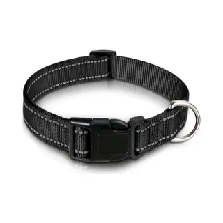 Lunspets - Hondenhalsband - Reflecterend - Zwart - Oersterk - Maat M