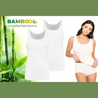 Bamboo Elements - Bamboe Hemden Dames - 2-pack - Wit - Onderhemd Dames - Hemdjes Dames - Singlet Dames - T Shirt Dames