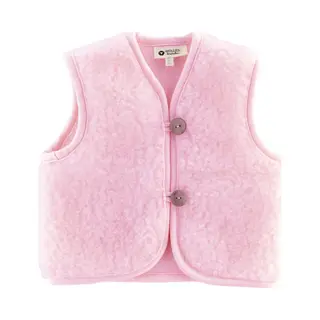 Wollies Amsterdam - Wollen Kinder Vest/Gilet - 100% Merino Wol - 92-98 - Roze