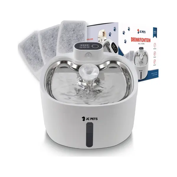 Jc Pets Premium Drinkfontein Voor Kat En Hond - Draadloze Waterfontein Met Sensor - Katten Fontein - Waterbak Automatisch - Rvs - Fluisterstil - thumbnail