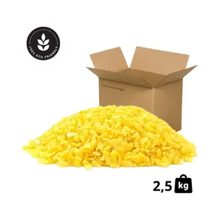 ZoeZo Design - Bijenwas - Geel - Bijenwas Korrels - 2, 5 Kg - 100% Zuiver - Bijenwas Kaarsen - Kaarsen Maken - Bijenwas Wraps Maken - Lippenbalsem