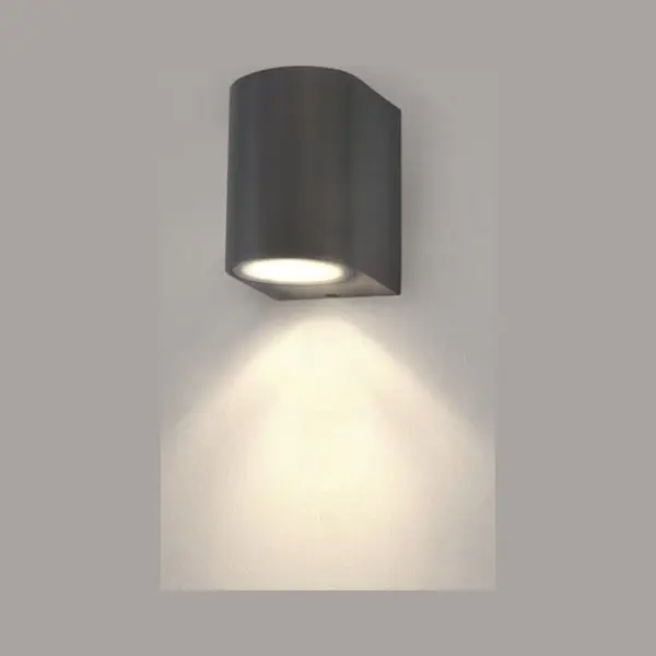Ledvion - 2x Led Wandlampe, 4.5W, 2700K, IP54, Anthrazit & Rund, GU10 Spot thumbnail