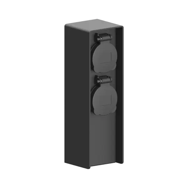Ledvion - Außensteckdose Mit Pfahl, Aluminium, 2 Steckdosen, Wasserdicht IP44, 3 Jahre Garantie thumbnail