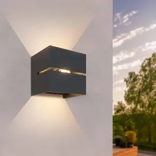 Ledvion - Led Wandlamp - 3W - 3000K - IP54 - Tweezijdig - Zwart - Buitenlamp
