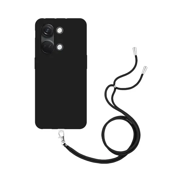 Cazy Hoesje Met Koord Geschikt Voor OnePlus Nord 3 (5G) Hoesje Met Koord - Flexibele Case - Zwart thumbnail