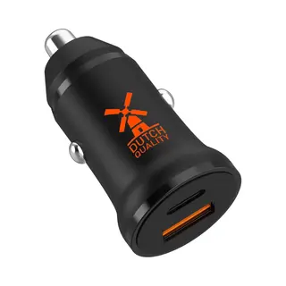 Dutch Quality® Autolader Usb C En Usb A - Auto Oplader Usb C - Usb C Autolader 2 Poorten - Auto Lader - Sigarettenaansteker Usb C Oplader Auto -