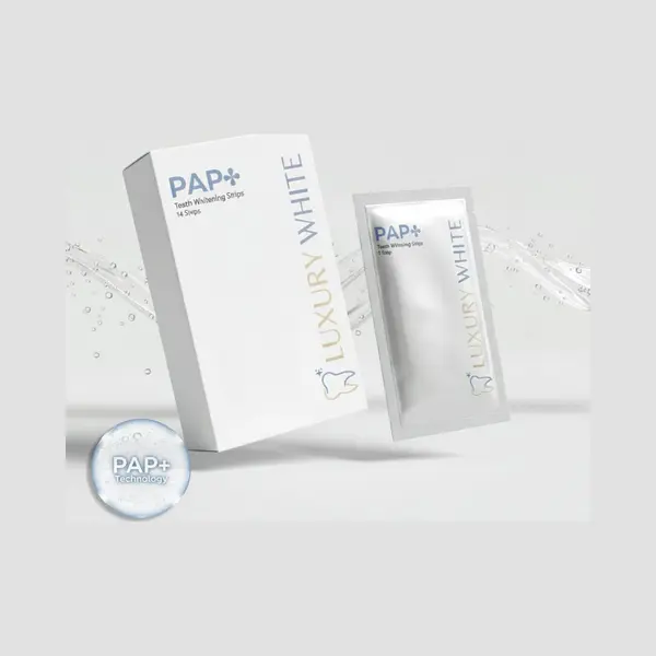 Luxury White - Pap+ Whitening Strips - Tandenblekers - Witte Tanden Bleken - Teeth Whitening Strips - White Strips - Smile - Cresting Formula - thumbnail