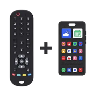 Broemba Handy Baby & Fernbedienung - Realistisch Spielzeug Ohne Elektronik - 100% Silikon Beißring Für Jungen Und Mädchen - Bpa Frei - Broemba®