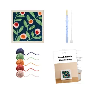Crafsly Punch Needle Pakket Schilderij – Punch Needle Voor Starters – Inclusief Punch Naald, Garen, Canvas Doek En Nederlandse Handleiding –