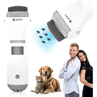 Outfy® Elektrische Luizenkam - Vlooienkam - Luizenkam Voor Mens & Dier - Netenkam - Incl. 8 Filters En Gratis Netenkam/luizenkam