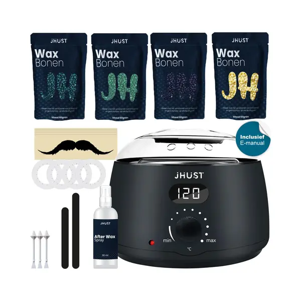 Jhust Wachswärmer-Set Mit 400 G Wachsperlen Und Umfangreichem Zubehör, Inklusive After-Wax-Spray, Wachs-Set (Schwarz) thumbnail