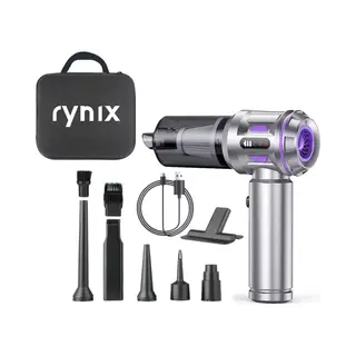 Rynix Kruimeldief Snoerloos - Handstofzuiger - 20.000 Pa Zuigkracht - Auto Stofzuiger Met 9 Opzetstukken - Kruimelzuiger - 100W - Airduster - Zuigen &