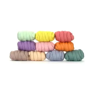 The wool family Grote Set Lontwol In Pastel – 10x25g Merinowol – Voor Vilten, Naaldvilten & Natvilten – 100% Wol