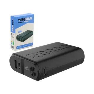 Wegman Powerbank 20000 MAh - Compact - 22.5W Snellader - Usb-C/Usb-A - Universeel Voor Telefoon, Tablet En Gadgets - Noodpakket - Kleine Mini