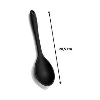 Trovano Siliconen Eetlepel Zwart | Hittebestendig & Vaatwasbestendig | Anti-aanbaklaag & 100% Bpa-vrij | Lepel, Roerlepel, Kooklepel | Lepel Met Haakje |