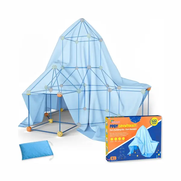 Tiny Thinkers Fort Bausatz Xl Für Kinder, 122-teiliges Stecksystem Mit 76 Stäben & 46 Steckbällen, Höhle Bauen Set Für Indoor & Outdoor, Konstruktionsspielzeug thumbnail