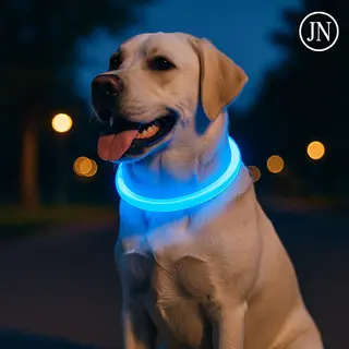 Jn Led Halsband Hond – Usb Oplaadbaar – 50 Cm – Blauw – Lichtgevend – Veilig In Het Donker – Verstelbaar