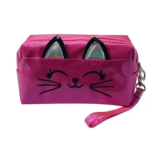Juleeze Toilettas Dames Kat 18x10 Cm Roze Synthetisch Rechthoek