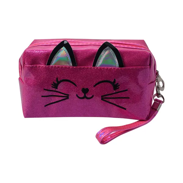 Juleeze Toilettas Dames Kat 18x10 Cm Roze Synthetisch Rechthoek thumbnail