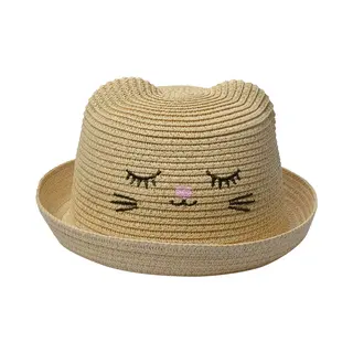 Clayre & Eef Hoed Kind Beige Papierstro Kat