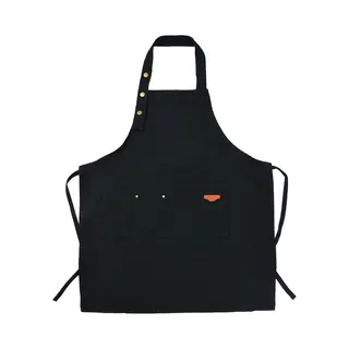Clayre & Eef Keukenschort 75x65 Cm Zwart Polyester