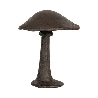 Clayre & Eef Decoratie Beeld Paddenstoel 12x11x15 Cm Bruin Metaal Herfst Decoratie