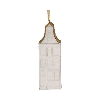 Clayre & Eef Kersthanger Huis 11 Cm Wit Kunststof