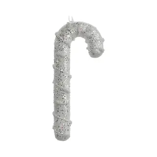 Clayre & Eef Kersthanger Zuurstok 7x2x17 Cm Wit Kunststof