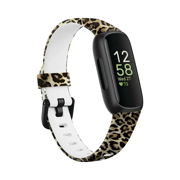 Siliconen Smartwatch Bandje - Geschikt Voor Lucky Leopard Fitbit Inspire 3 Bandje - Strap-it Horlogeband / Polsband / Armband - Maat, Maat L thumbnail